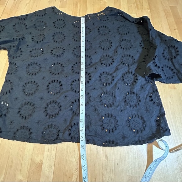 New York & Co Blake Eyelet 3/4 Sleeve Top - Picture 10 of 11